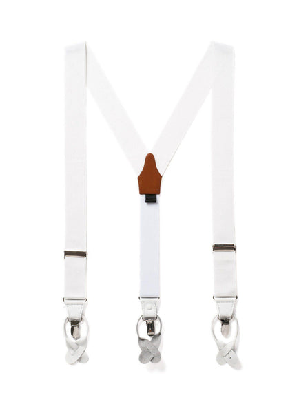 Alabaster Lite - Formal White Suspenders - JJ Suspenders
