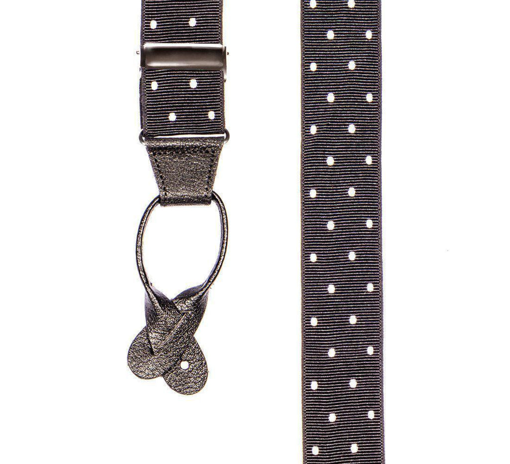 Missed a Spot - Spotted Black & White Suspenders - JJ Suspenders