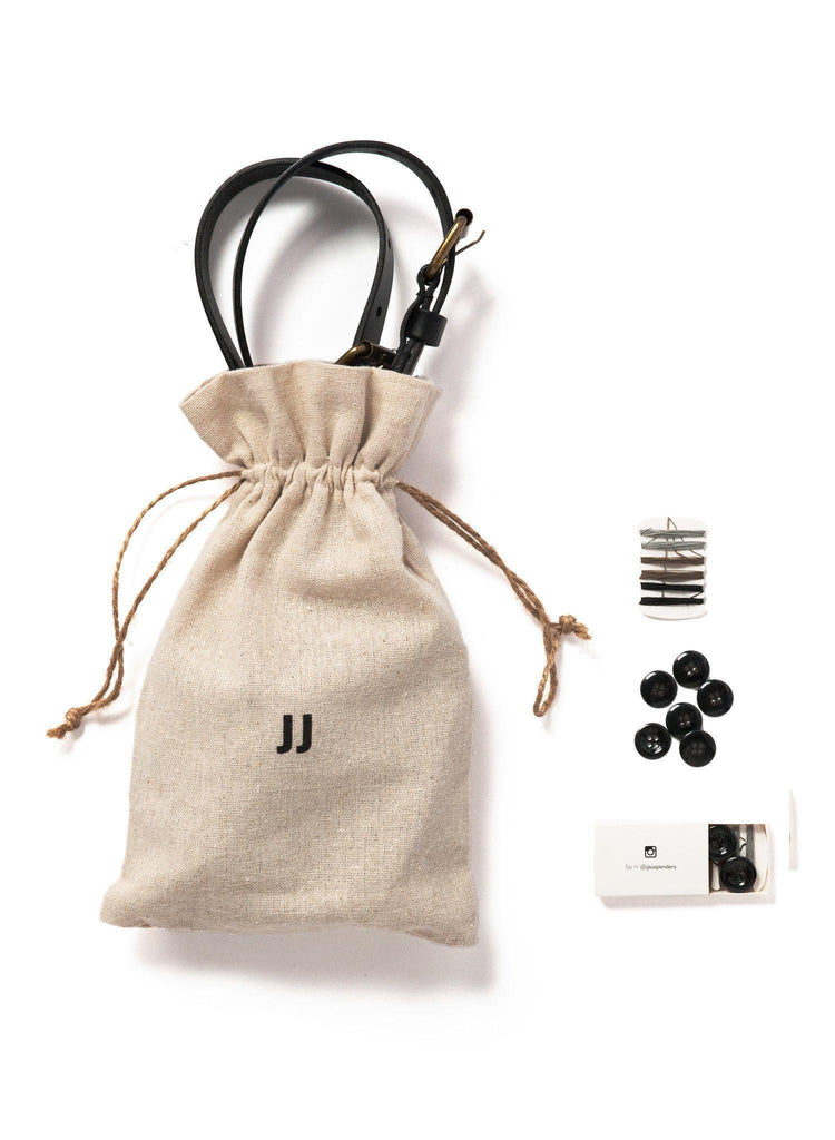 Smoke - Black Leather Suspenders - JJ Suspenders